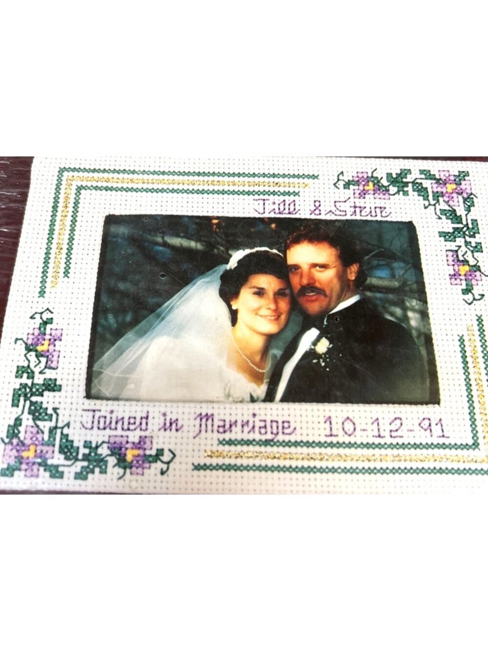 Picture That Cross Stitch Kit Wedding Photo Frame Display USA-Made